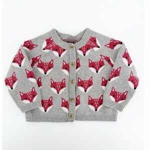 Tea Collection Grey Fox Sweater Cardigan 12-18M